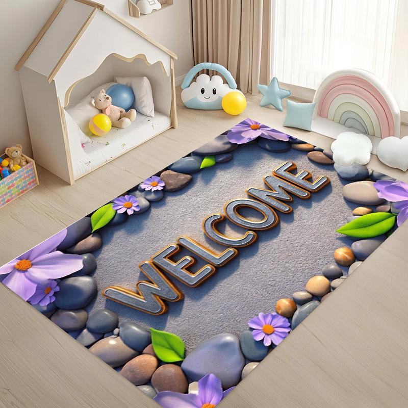 

1 Piece of 2D Printed Imitation Pebble Entrance Mat for Indoor Area for Home Office Front Door Entrance Mat Decorat for Home 40X60cm