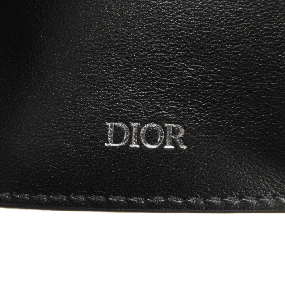 Used 10656 Oblique Jacquard Compact Wallet 2OBBC110YSE_H05E 7942 Black Japan Exclusive Logo Cotton Beige Unisex from