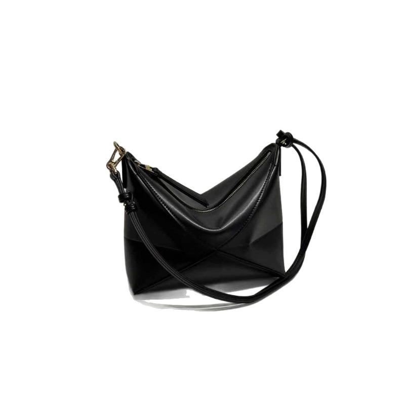 Genuine Leather Creative Foldable Geometric Handbag Women's New Cowhide Designer Niche Underarm Bag Light Luxury Commuter Bag