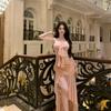 Summer New Heavy Industry Stitching Mesh Fishtail Skirt Seaside Vacation Banquet Dress Dress Women