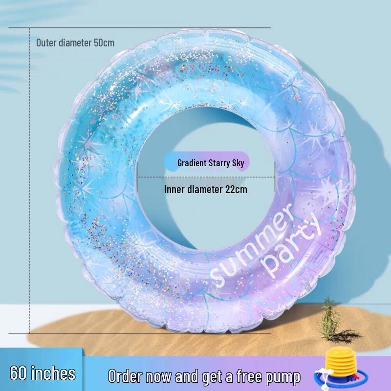 HANDUNYOU Glitter Starry Sky Swimming Ring