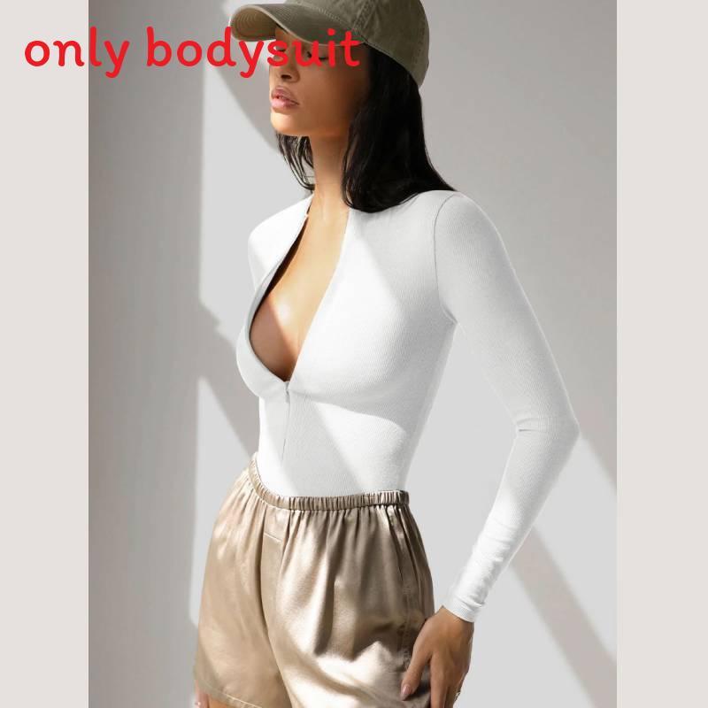 European Style Knit Bodysuit With Zipper Short Pants For Streetwear Fashion Women