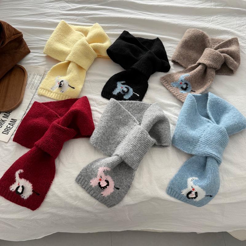 Herbst & Winter Trendiger Cartoon Strickschal: Niedlich, Warm, Vielseitiger koreanischer Stil für Frauen