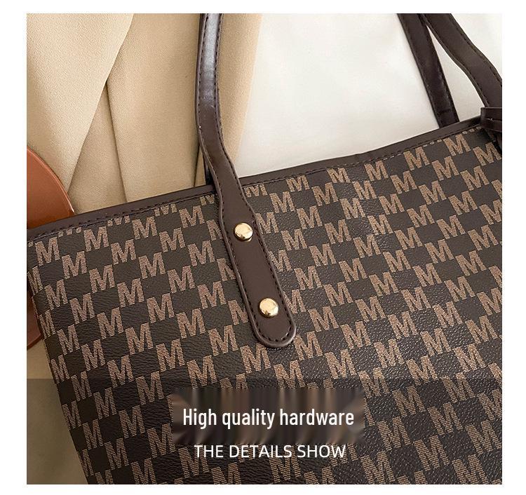 Damen 2025 Modische Tragetasche mit großem Fassungsvermögen, hochwertig, für Pendler, mit Buchstaben-Design.