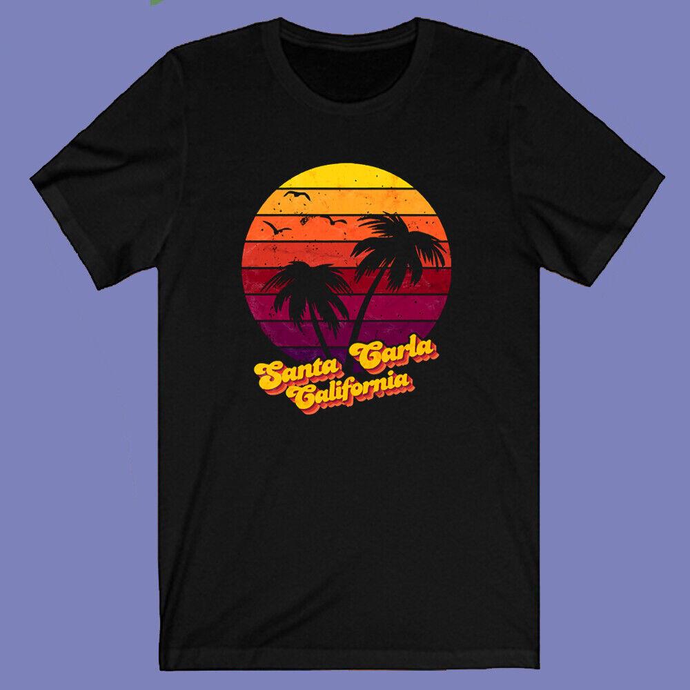 Мужская черная футболка Санта-Карла, Калифорния S-4XL Унисекс XXXL