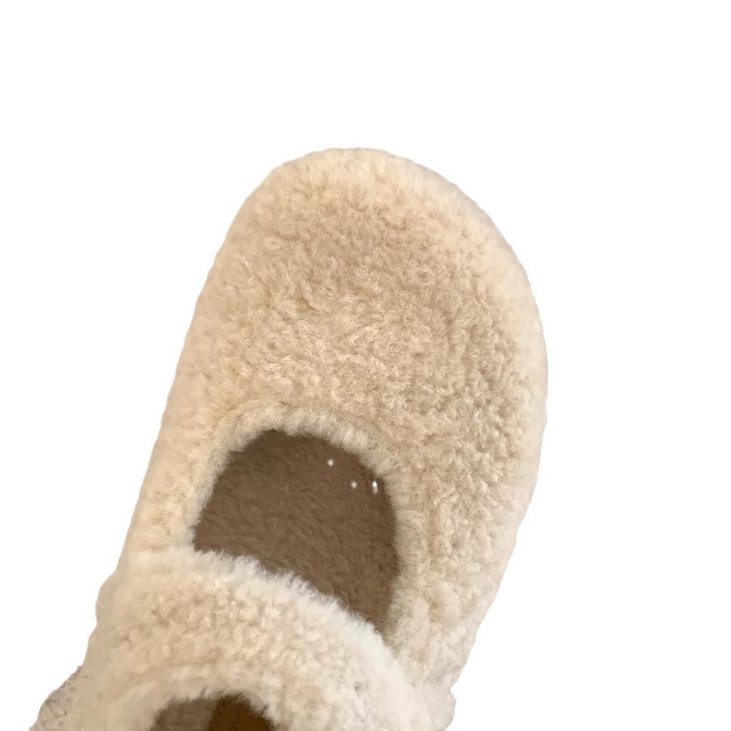 Soft Waxy Small Potatoes~ Inner Height Increase 5CM Fluffy Shoes Piled Mary Jane Shoes Birkenstocks Women's Autumn and Winter Platform Single Shoes