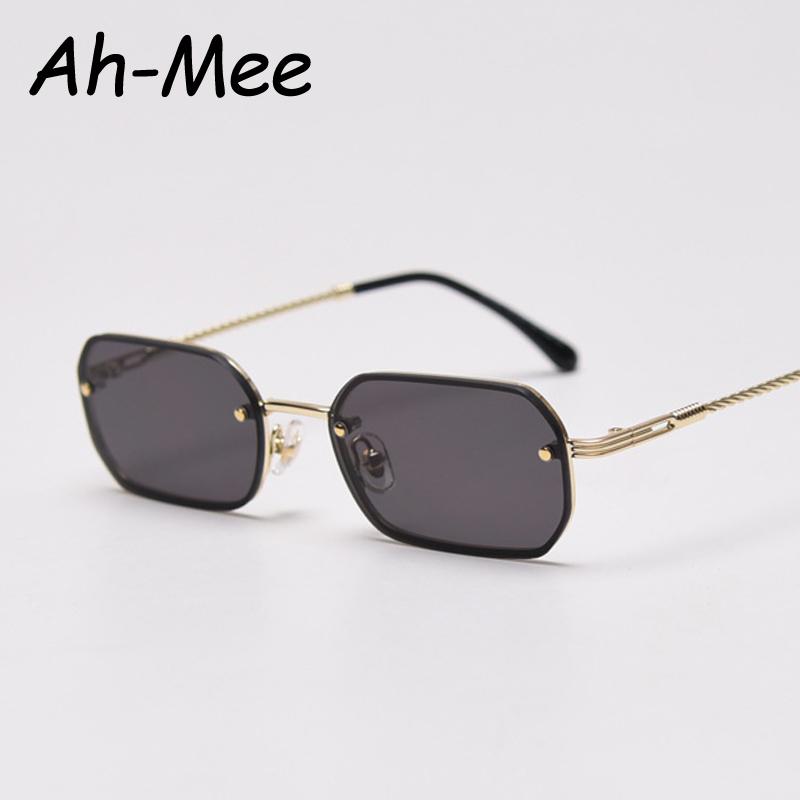Small Square Rimless Sunglasses Women Brand Trending Black Sun Glasses For Female Vintage Eyewear UV400