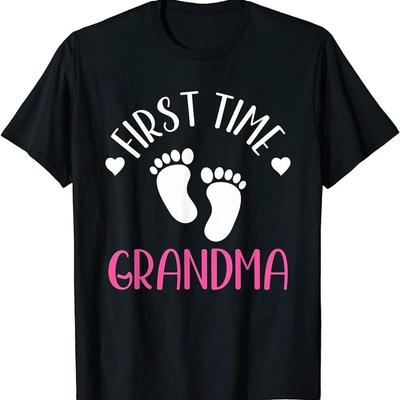 Primeira Vez Avó Fofo Avô Grávida Gravidez Camiseta