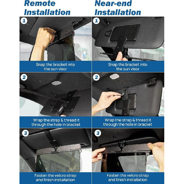 JOYTUTUS Polarized Sun Visor Extender For Car, Upgraded Adjustable Car Sun Visor Extension Sun Blocker UV400, Anti-Glare Stray Light UV Rays