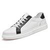 8092 Men'S Shoes Board Shoes Little White Shoes Flat-Soled Leather First-Layer Cowhide Surface Color Matching Contrasting Color Shoes Casual Shoes