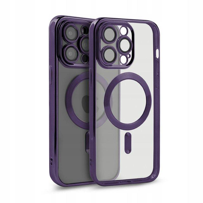 Etui do iphone 11 magsafe magshine obudowa wzmacniana fioletowy case +szkło