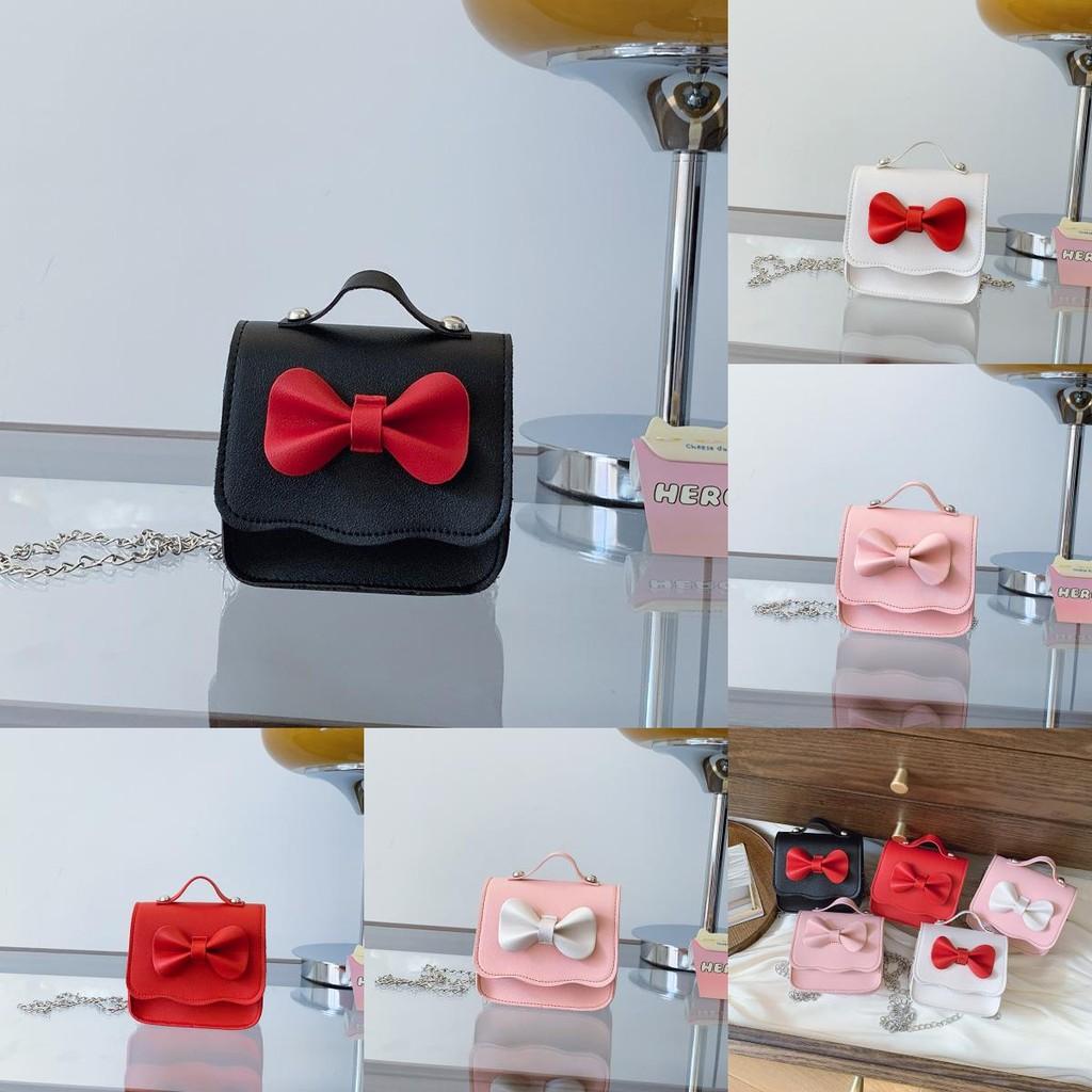 Fashion Girl Toddler Mini Crossbody Bag Pu Coin Purse With Butterfly Bow Decor