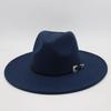 Flat Edge Jazz Hat, Men'S And Women'S Felt Hat, European And American Hat 9.5 Large Brim, High-End Hat, Elegant Foreign Trade Cross-Border Top Hat