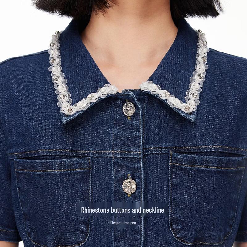 VEROMODA Women's Sleeveless A-Line Denim Mini Dress