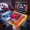 1PC Custom Name American Rose Flame Theme Floor Mat Ideal for Living Room, Game Rooms, Office, Bedroom,Floor Mat Playful Design