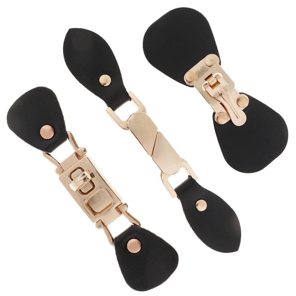 Black PU Leather Alloy Sewing Toggle Button for Bag Closure
