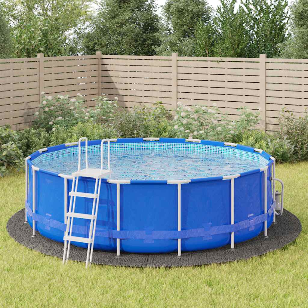 Bodenmatte für Pool, Hellgrau, Ø500 cm, Polyester-Geotextil