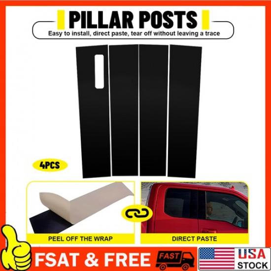 4x Window Pillar Posts Trim For 15-21 Ford F-150 with Keypad Accessories Black B