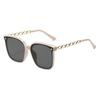 Cool Gold Chain Oversized Square Sunglasses for Women UV400 Anti Radiation Vacation Driving Eyewear