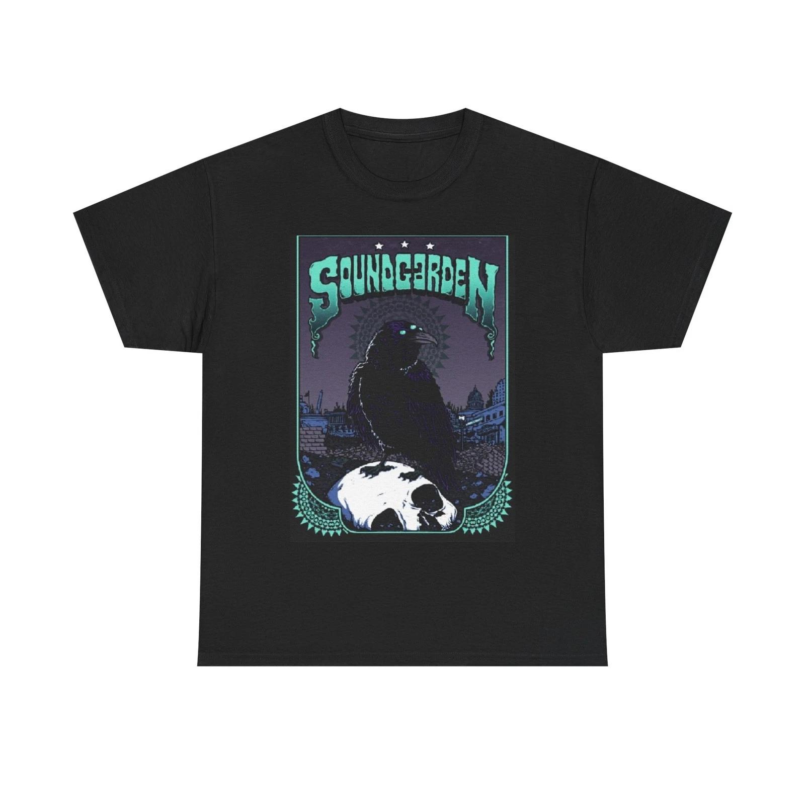 

Soundgarden shirt tour crow concert vintage rock Unisex Heavy Cotton Tee S