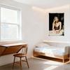 Sexy Blonde Woman Wavy Hair Bikini Vintage Metal Tin Sign for Home Resort Wall Decor - Sparkly Rings, Dark Indoor Setting, 8x12