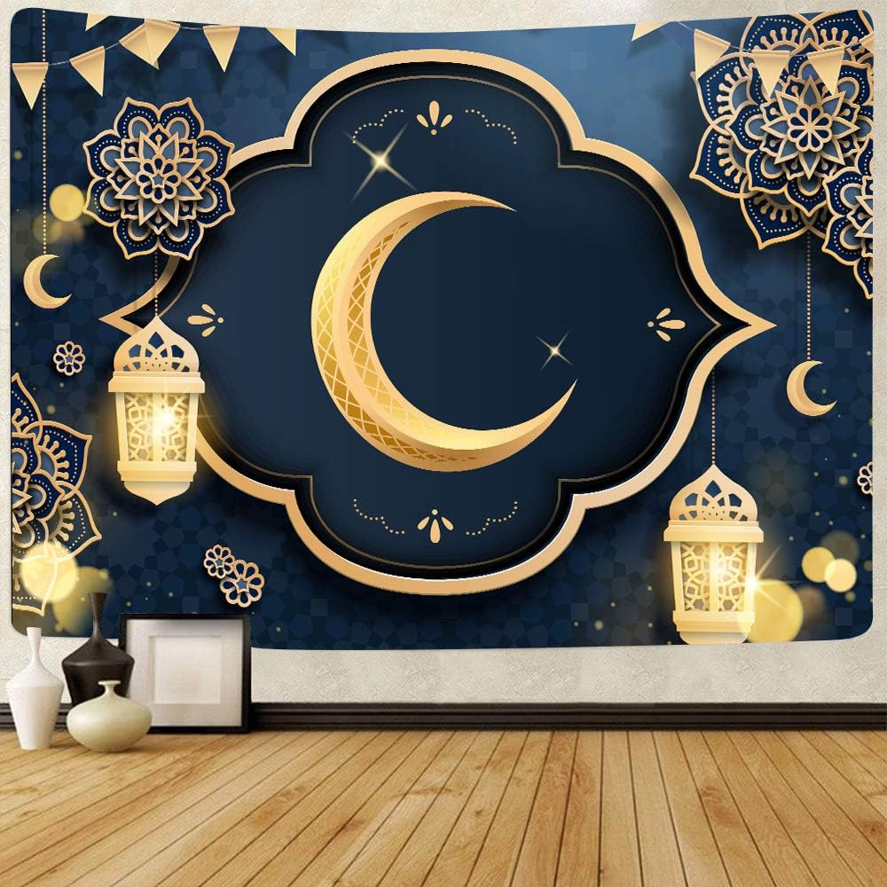 Muslim Ramadan Tapestry Eid Mubarak Tapestry Wall Art Decor For Bedroom Living Room Apartment Dorm Decorations Wall Hanging