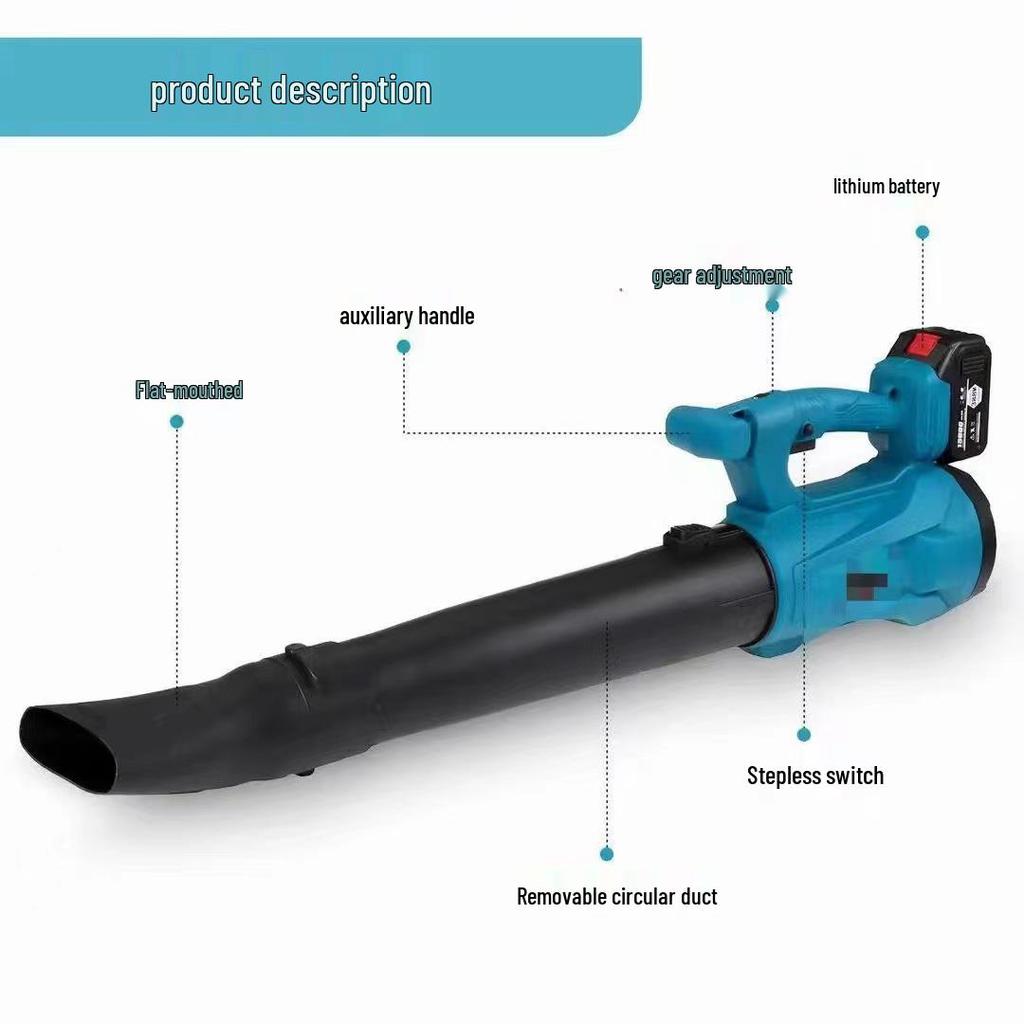 Portable Cordless Lithium Battery Blower: Hair Dryer, Leaf, Snow, Industrial Dust Removal, Large Air Volume