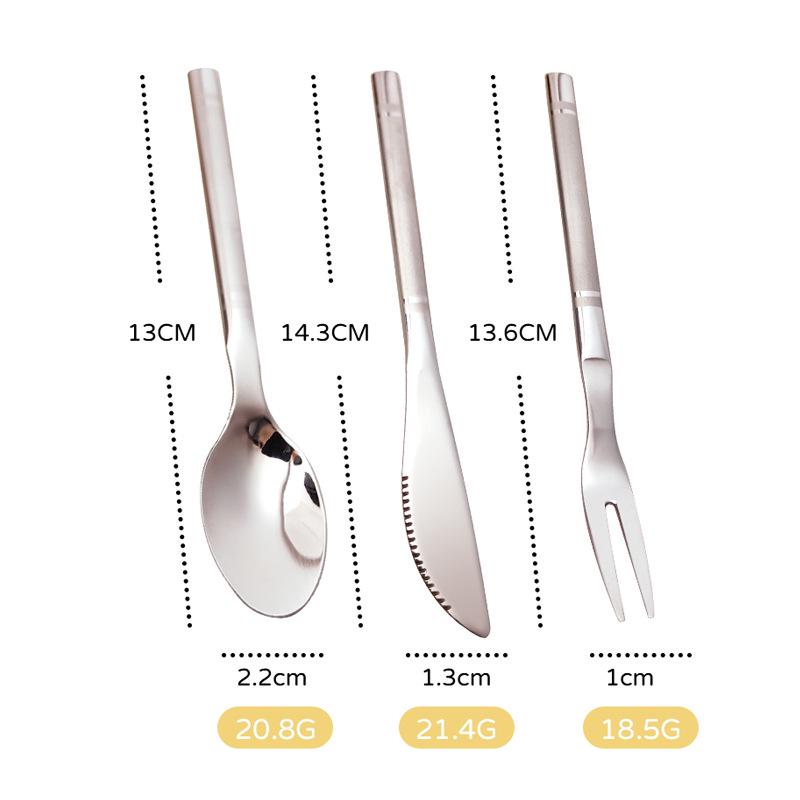 European PDL Straight Handle 304 Stainless Steel Cutlery Set: Western Knife, Fork, Spoon, Steak Knife, Dessert Knife, Fork, Spoon
