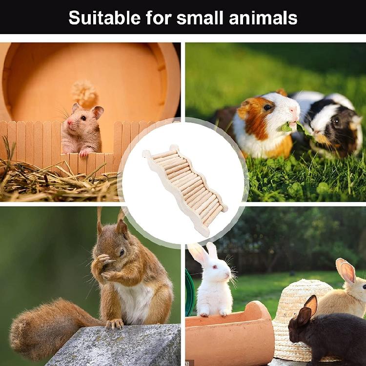 Wood Climbing Ladder with Groove Ramp Bridge Easy Connection To Any Plane