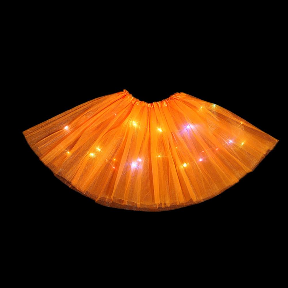 Half-length Mesh Skirt Colorful Led Light-up Mesh Skirt for Women with Elastic Waist Multi-layered Stage for Parties for Women