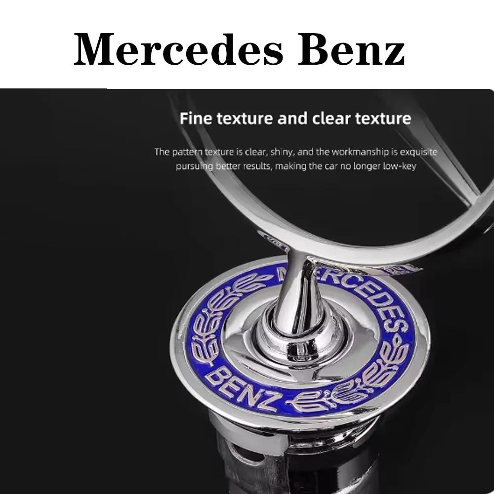 AABID1 ZZZ---1pcs 44mm 3D Metal Blue Chrome Star Bonnet Hood Logo Emblem Badge for Mercedes Benz AMG W202 W203 W204 W208 W210 W220 W221