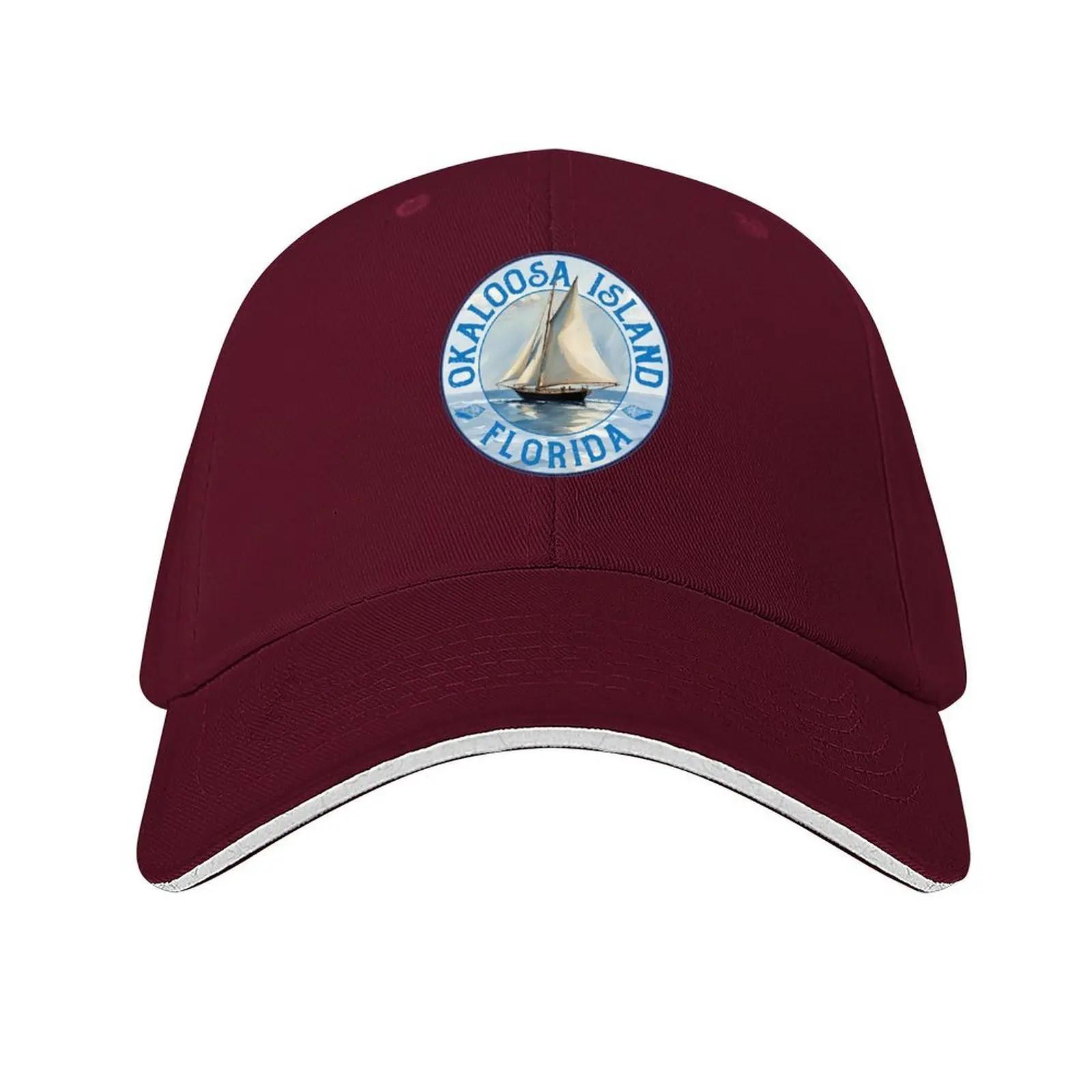 Okaloosa Island Florida Vintage Sailboat Design Baseball Cap Funny hats luxury caps fishing hat hiking hat Caps Unisex Women s
