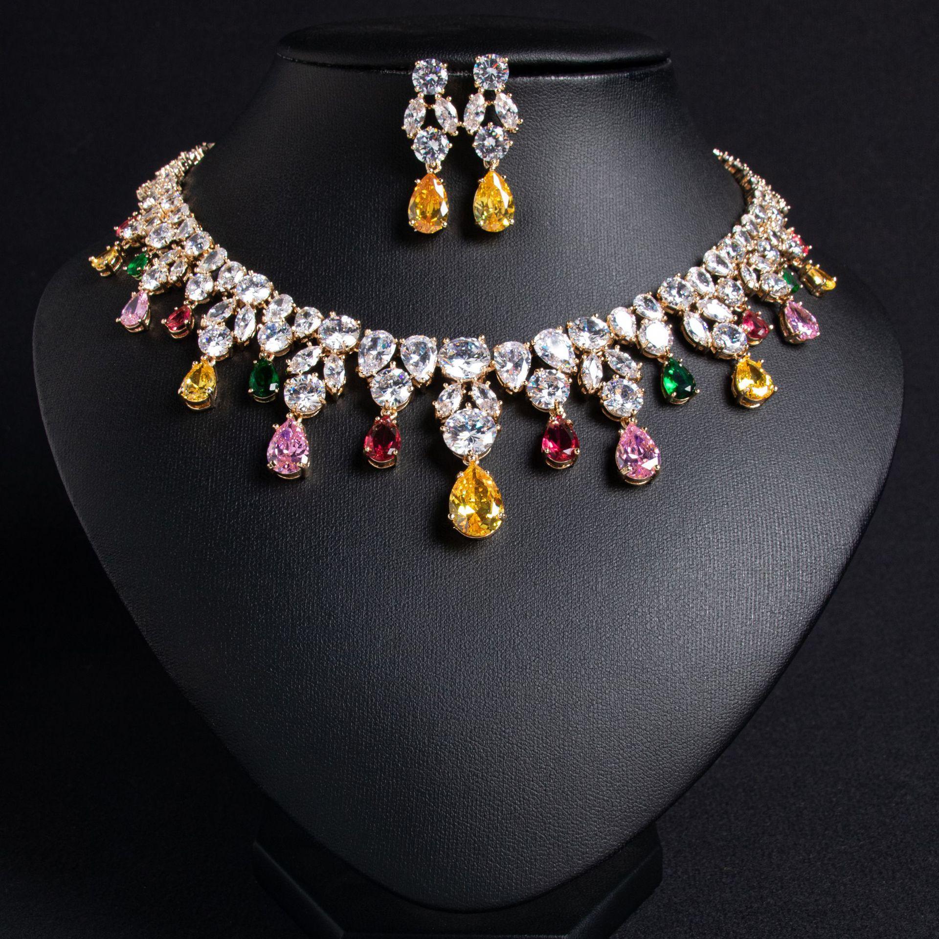

European and American Luxury Bridal Jewelry Set Necklace Casual Simple Chain Jewelry
