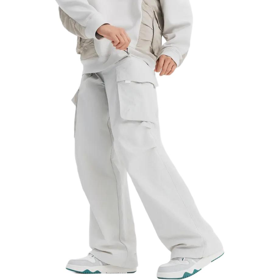 

DECATHLON Однотонные Свободные Повседневные Спортивные Брюки Карго с Множеством Карманов Унисекс Жемчужно-Белый M