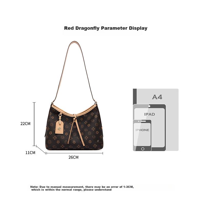 RED DRAGONFLY Crossbody Bag, Leather Handbag, Shoulder Bag, Casual Bag
