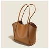 Women's Cowhide Genuine Leather Tote Bag For Girls Large Capacity Commuter Hobo Bucket Shoulder Bag Luxury Designer Handbag