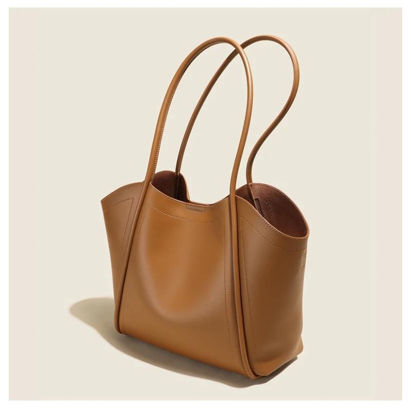 Women's Cowhide Genuine Leather Tote Bag For Girls Large Capacity Commuter Hobo Bucket Shoulder Bag Luxury Designer Handbag