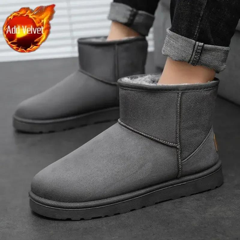 Slip-On Warm Men's Snow Boots Winter Male Shoes Classic Size 44 Fashion Y2k Low Price 45 High Quality Cheap Retro Vintage Sale