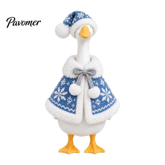 Decorative Patched Goose Clothing Set Christmas Porch Outfit, Festive Poinsettia Costume, Winter Holiday Outfit Clothes with Hat, Seasonal Apparel for