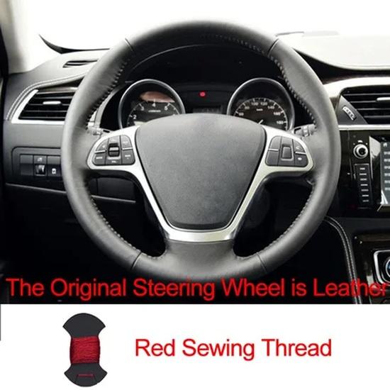 Hand Sewing Car Steering Wheel Cover Wrap For Zotye T600 2014 2015 2016 2017 Braid On the Steering Wheel Auto Car Accessories