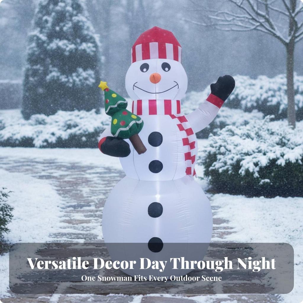 Christmas Inflatable Snowman | Polyester Material, Outdoor Holiday Display, for Garden