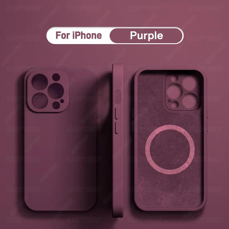Luxury Liquid Silicone Magnetic Case for iPhone 11 13 12 Mini 14 15 16 Pro Max Plus for Magsafe Phone Case Wireless Charge Cover