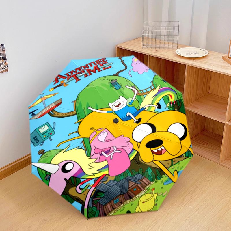 Adventure Time Friendship Automatic Umbrella - Suitable Travel Outdoor Portable Umbrella Birthday Gift Daily Essentials