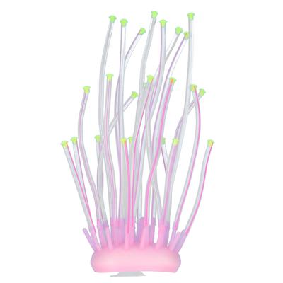 Artificial Coral Silicone Fluorescent Simulation Aquarium Fish Tank 2?Color Tube DecorationPink