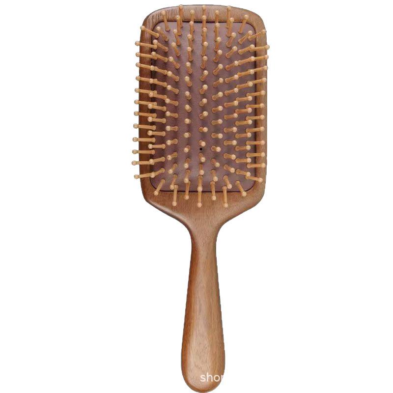 Golden Sandalwood Small Square Air Cushion Comb for Women s Hairdressing & Scalp Massage