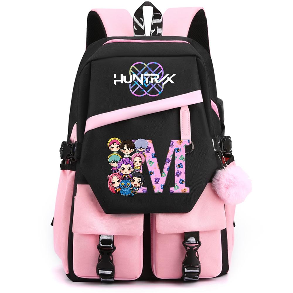 26 English Letter K-pop Demon Hunters Printed Large Capacity Backpack for Teenger Student Girl Boy Schoolbag Bookbag Women Waterproof Travel Bag