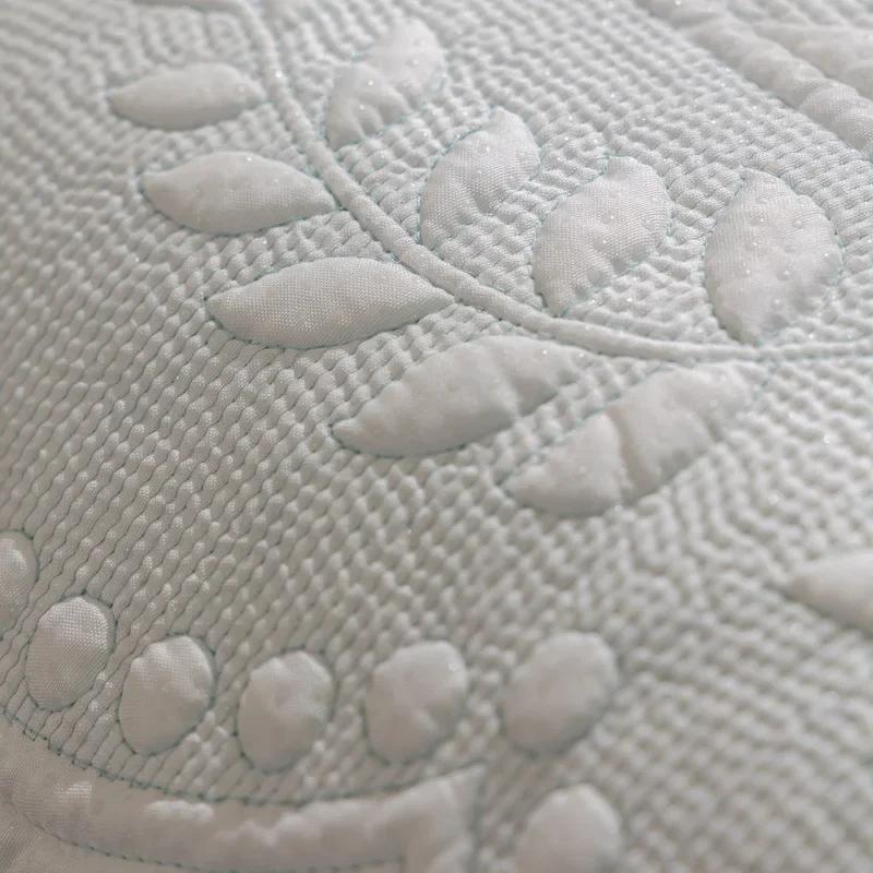 Europe Washed Cotton Sofa Cushion Four Seasons Universal Couch Cover Jacquard Non-slip Willow Leaf Pattern Sofa Towel Wave Edge