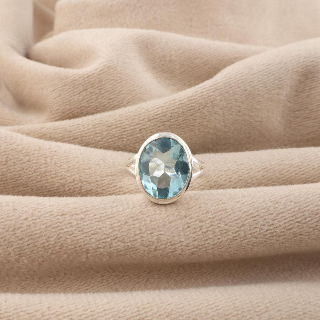 Sky Blue Topaz Gemstone 925 Sterling Silver Handmade Jewelry Designer Ring For Special Occasion RR-80-7