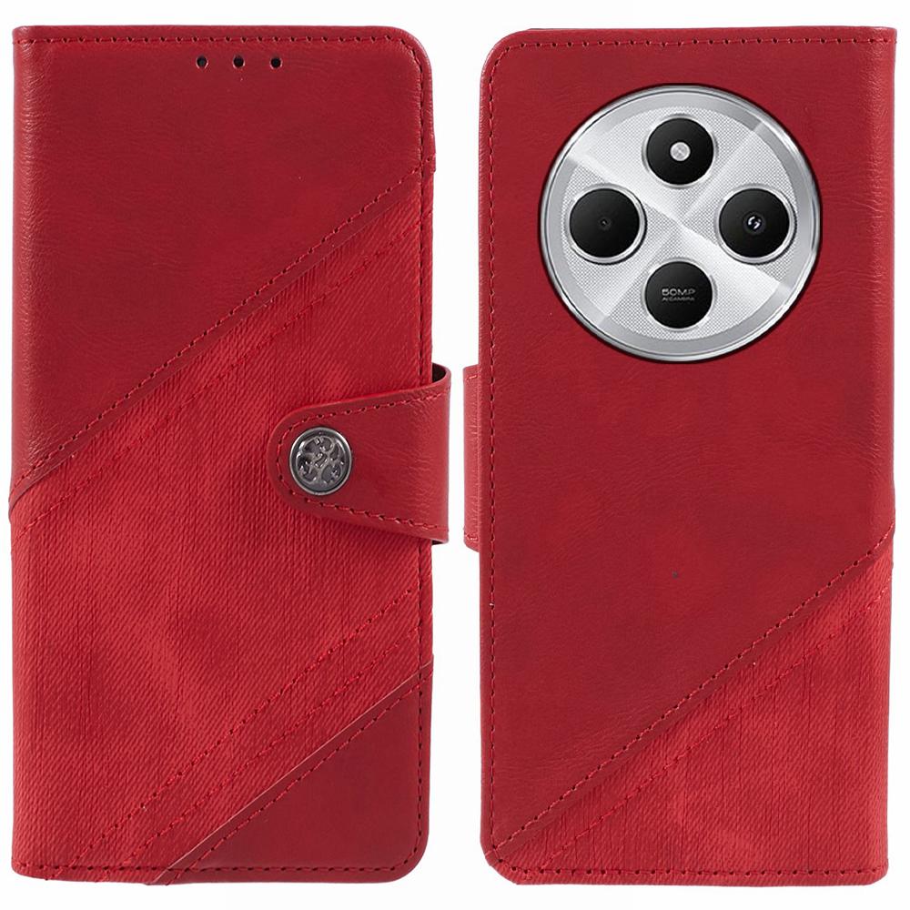For Xiaomi Poco C75 4G/Redmi 14R 5G/14C 4G Case Splicing Texture Leather Phone Cover Viewing Stand