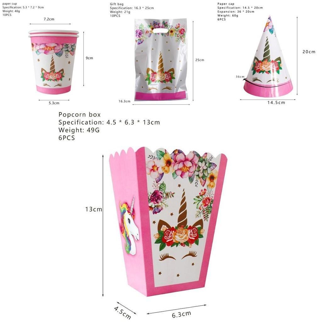 Wreath Unicorn Kids Birthday Party Supplies Enchanting Tableware Cups Plates Forks Napkins And Banner